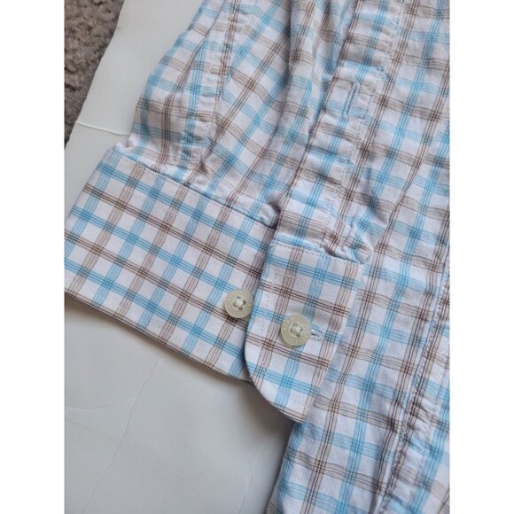 Alan Flusser Plaid Long Sleeve Collared Button Down Size XL Classic Office Wear - Picture 6 of 7